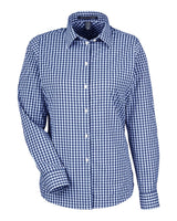 Devon & Jones Women's CrownLux Performance® Gingham Dress Shirt. DG536W - Navy/ White