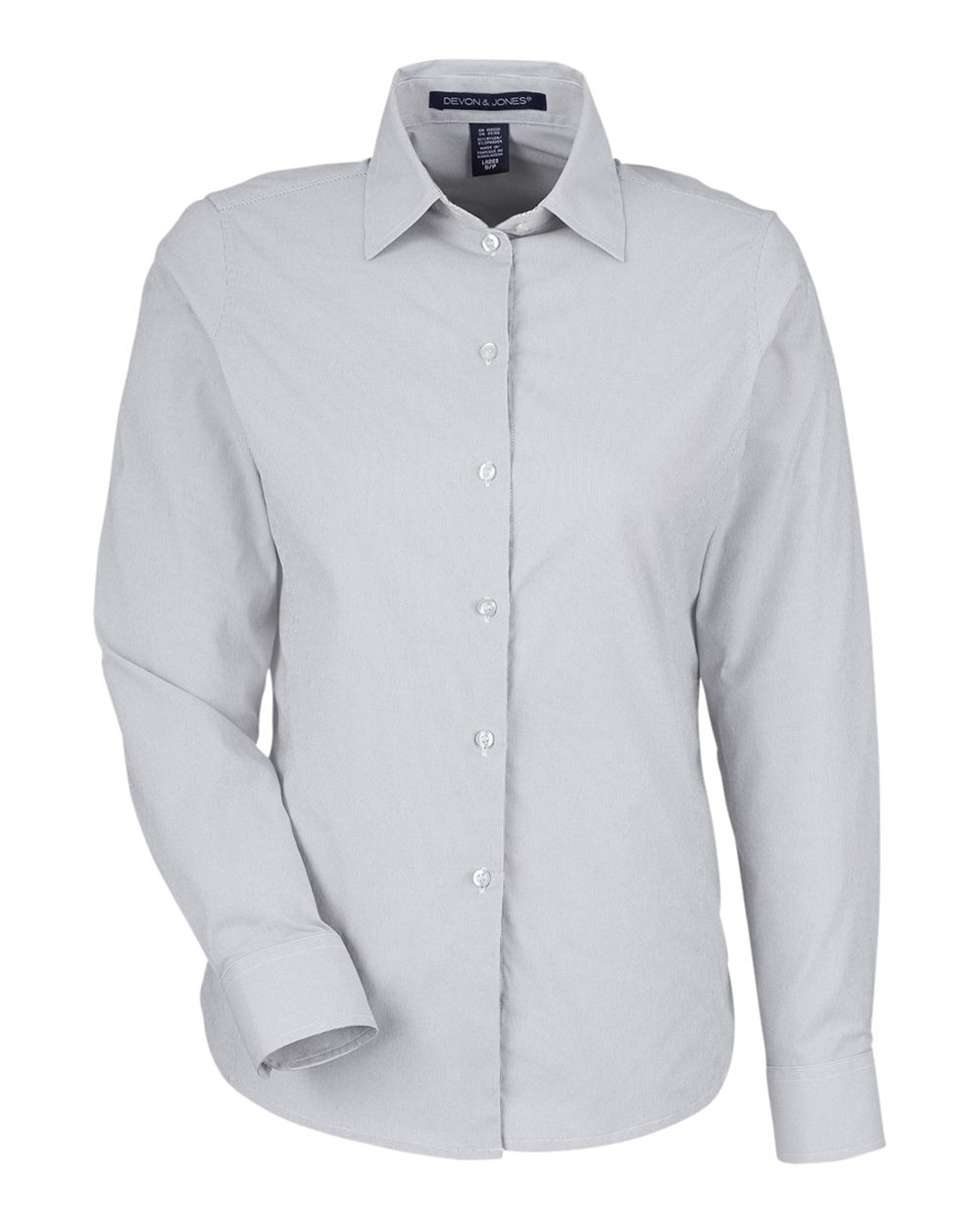 Devon & Jones Women's CrownLux Performance® Microstripe Dress Shirt. DG537W - Graphite/ White