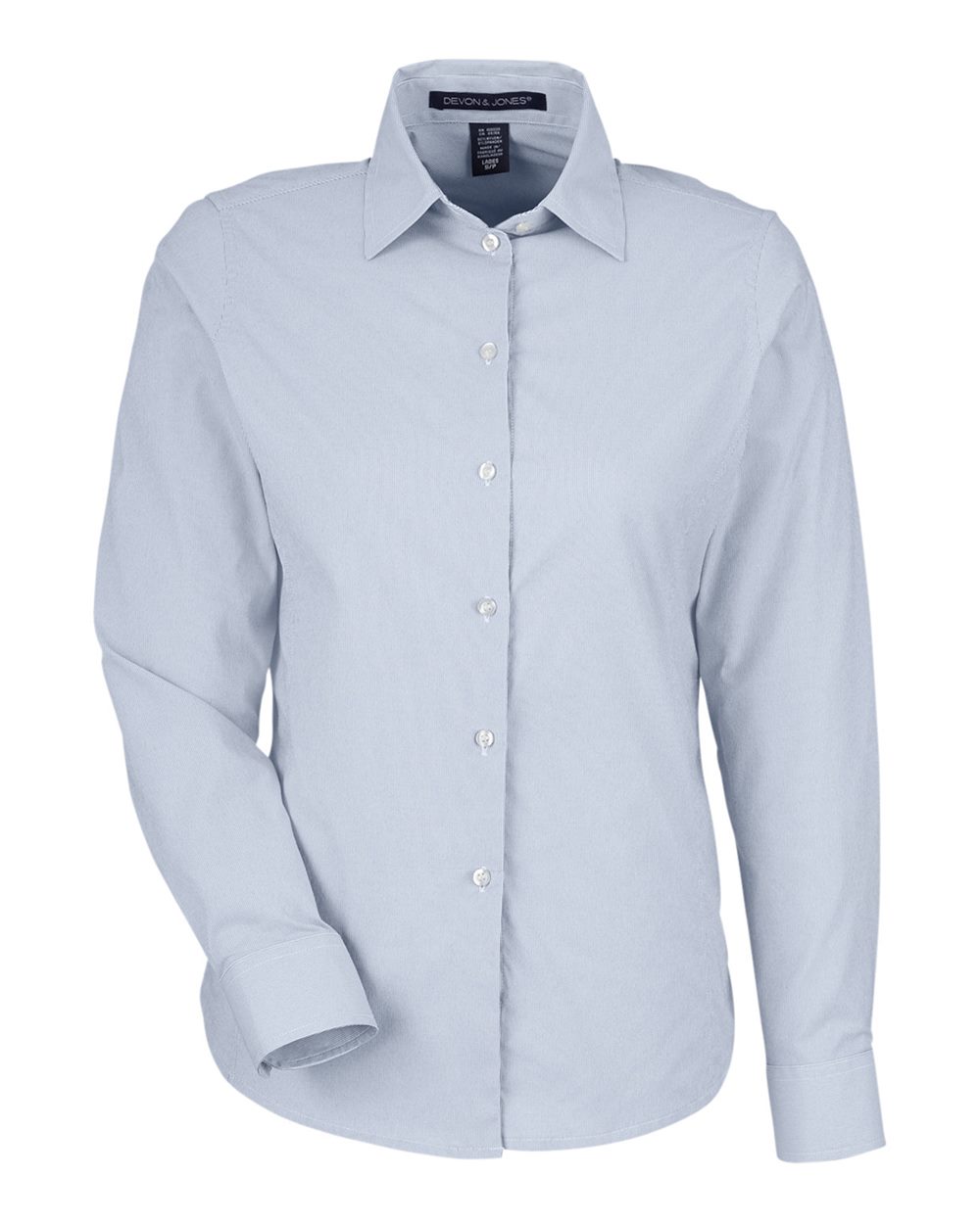 Devon & Jones Women's CrownLux Performance® Microstripe Dress Shirt. DG537W - Navy/ White