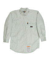Berne Apparel Men's Flame-Resistant Down Plaid Work Shirt. FRSH21 - Green