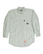 Berne Apparel Men's Flame-Resistant Down Plaid Work Shirt. FRSH21 - Green