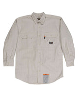 Berne Apparel Men's Flame-Resistant Down Plaid Work Shirt. FRSH21 - Khaki