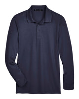 Devon & Jones Men's Tall CrownLux Performance® Plaited Long Sleeve Polo. DG20LT - Navy