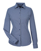 Devon & Jones Women's CrownLux Performance® Tonal Mini Check Woven Dress Shirt. DG535W - Navy