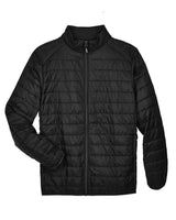 CORE365 Men's Tall Prevail Packable Puffer. CE700T - Black