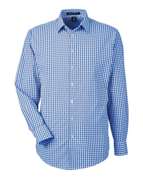 Devon & Jones Men's CrownLux Performance® Gingham Dress Shirt. DG536 - French Blue/ White
