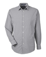 Devon & Jones Men's CrownLux Performance® Gingham Dress Shirt. DG536 - Graphite/ White