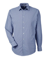 Devon & Jones Men's CrownLux Performance® Gingham Dress Shirt. DG536 - Navy/ White