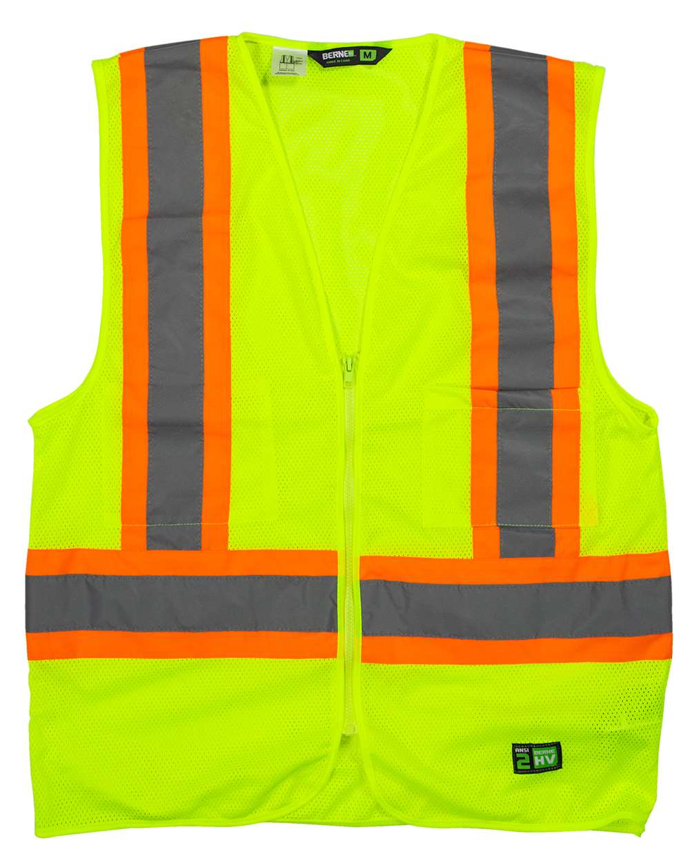 Berne Apparel Men's Hi-Vis Class 2 Multi-Color Vest. HVV046 - Yellow