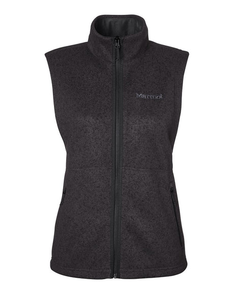 Marmot Women's Drop Line Fleece Vest. M16251 - Black Heather
