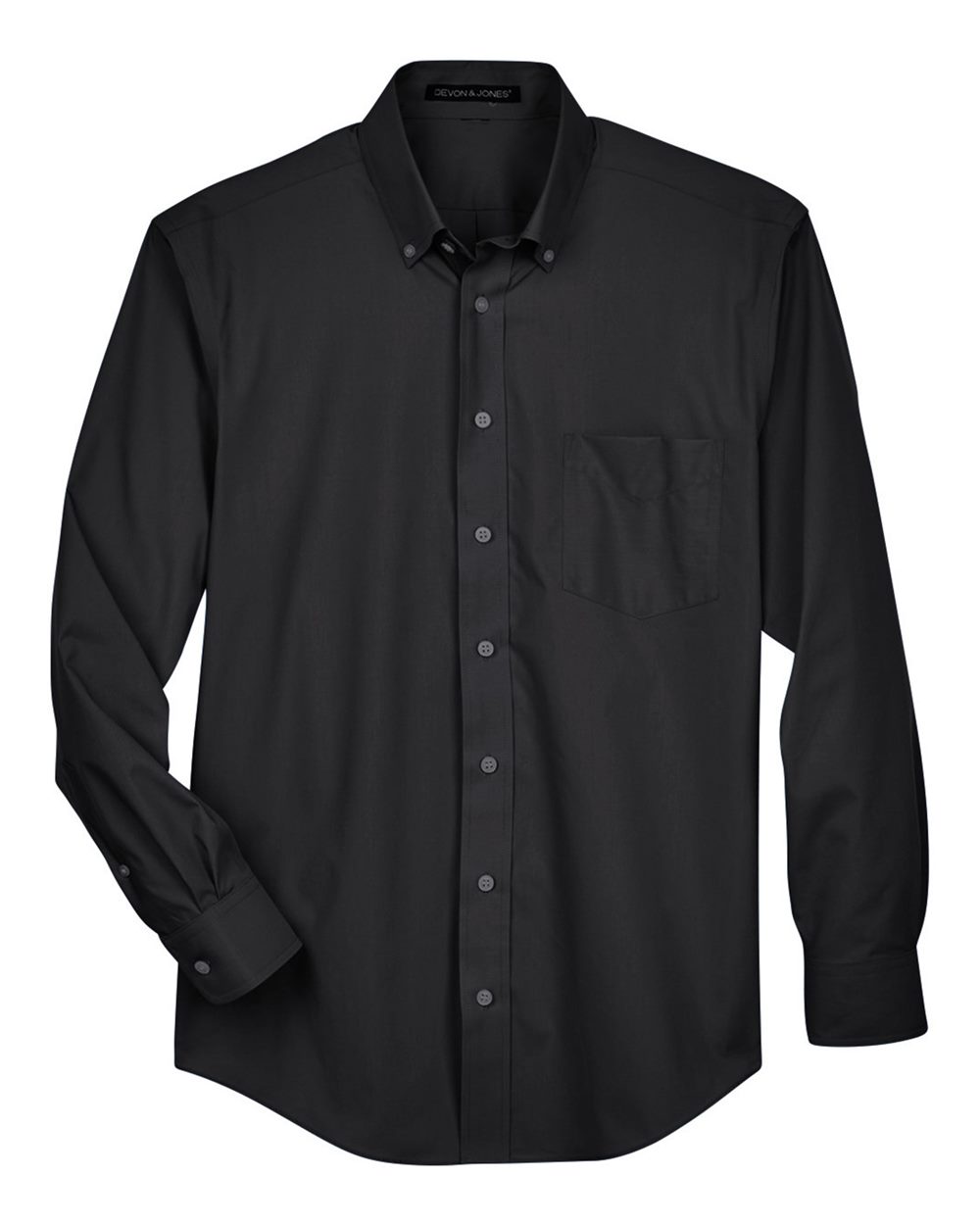Devon & Jones Men's Tall Crown Collection® Broadcloth Woven Dress Shirt. D620T - Black
