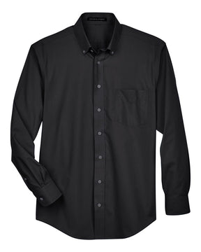 Devon & Jones Men's Tall Crown Collection® Broadcloth Woven Dress Shirt. D620T - Black