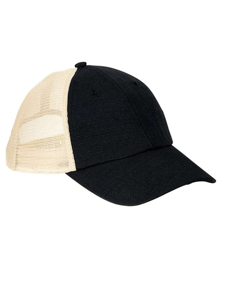 econscious Washed Hemp Soft Mesh Trucker Cap. EC7095 - Black/ Oyster
