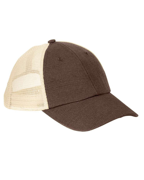econscious Washed Hemp Soft Mesh Trucker Cap. EC7095 - Earth/ Oyster