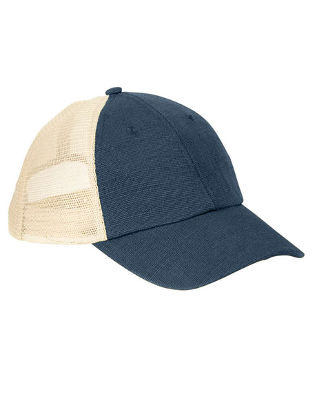 econscious Washed Hemp Soft Mesh Trucker Cap. EC7095 - Navy/ Oyster