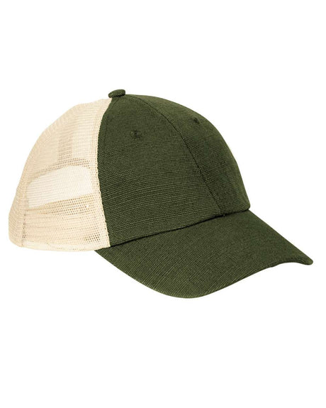 econscious Washed Hemp Soft Mesh Trucker Cap. EC7095 - Olive/ Oyster