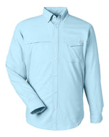 HUK Men's Tide Point Pocket Fishing Shirt. H150172 - Crystal Blue