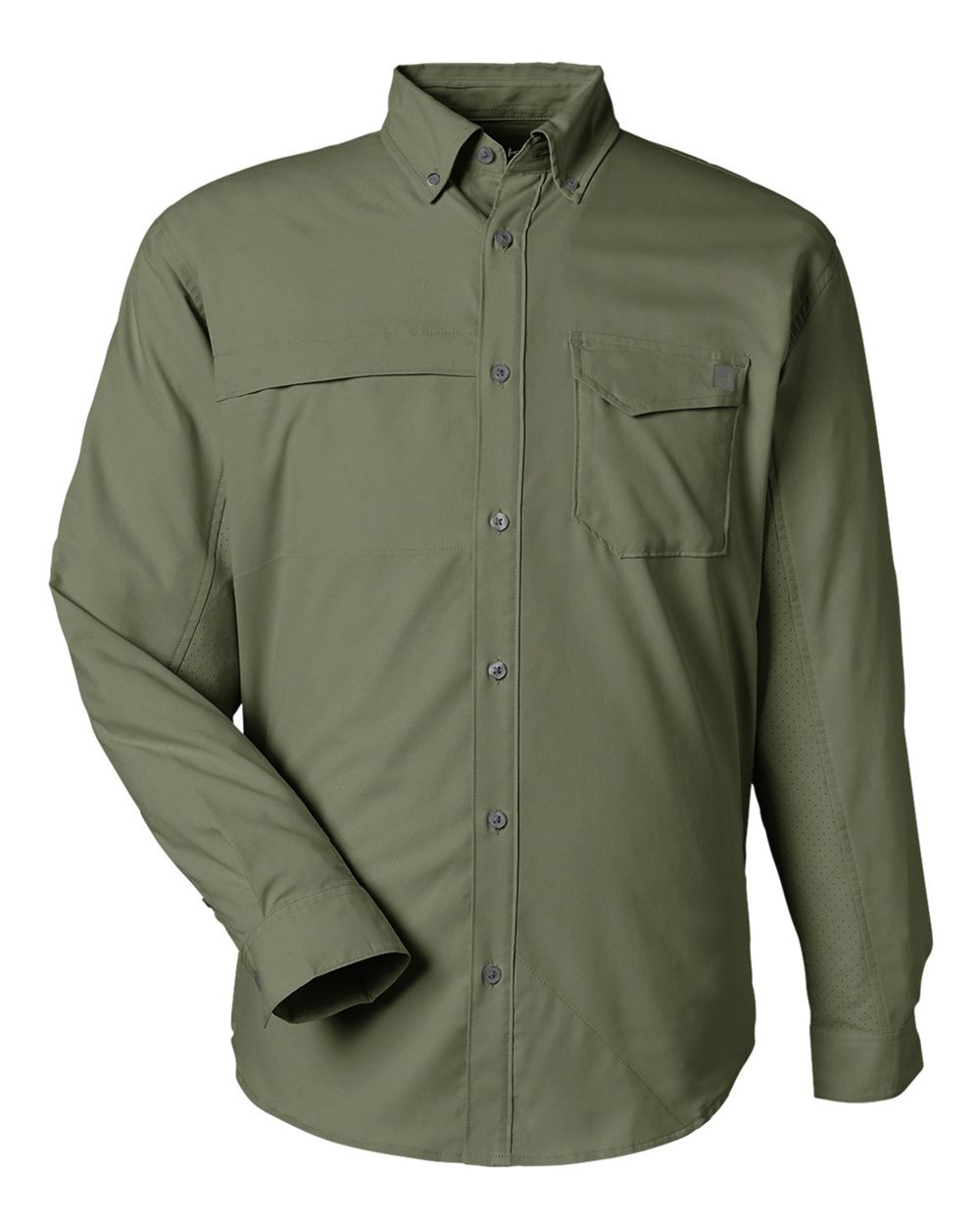 HUK Men's Tide Point Pocket Fishing Shirt. H150172 - Moss