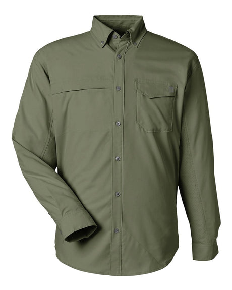 HUK Men's Tide Point Pocket Fishing Shirt. H150172 - Moss