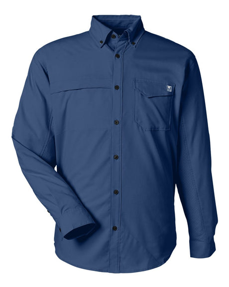 HUK Men's Tide Point Pocket Fishing Shirt. H150172 - Naval Academy