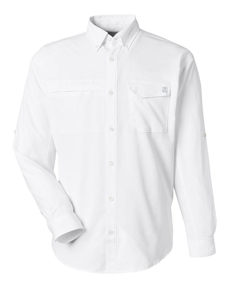 HUK Men's Tide Point Pocket Fishing Shirt. H150172 - White