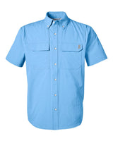 HUK Men's Creekbed Short Sleeve Shirt. H150183 - Marolina Blue