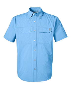 HUK Men's Creekbed Short Sleeve Shirt. H150183 - Marolina Blue
