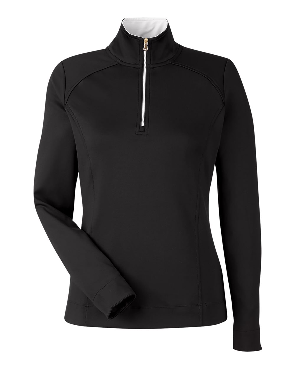 Fairway & Greene Women's Wells Tech Quarter-Zip Pullover. F12250 - Black/ White