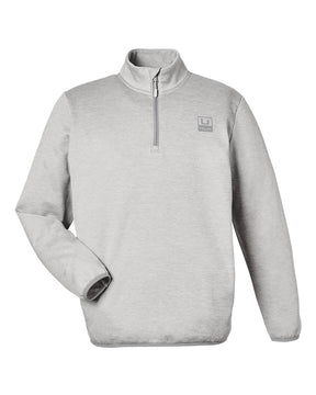 HUK Men's Coldfront+ Quarter-Zip Pullover. H130098 - Harbor Mist Heather