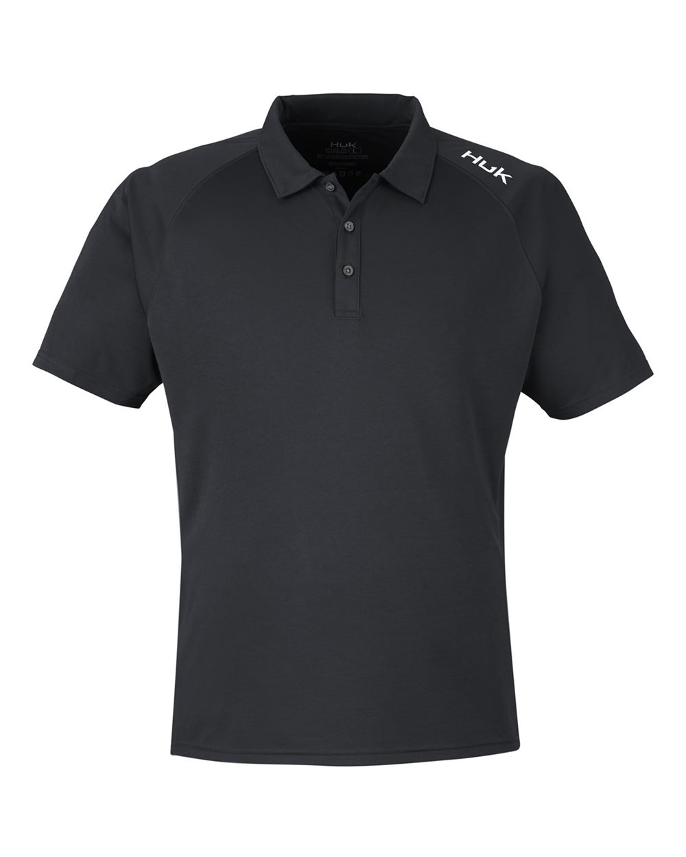 HUK Men's LoPro Solid Performance Polo. H12L005 - Black