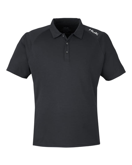 HUK Men's LoPro Solid Performance Polo. H12L005 - Black