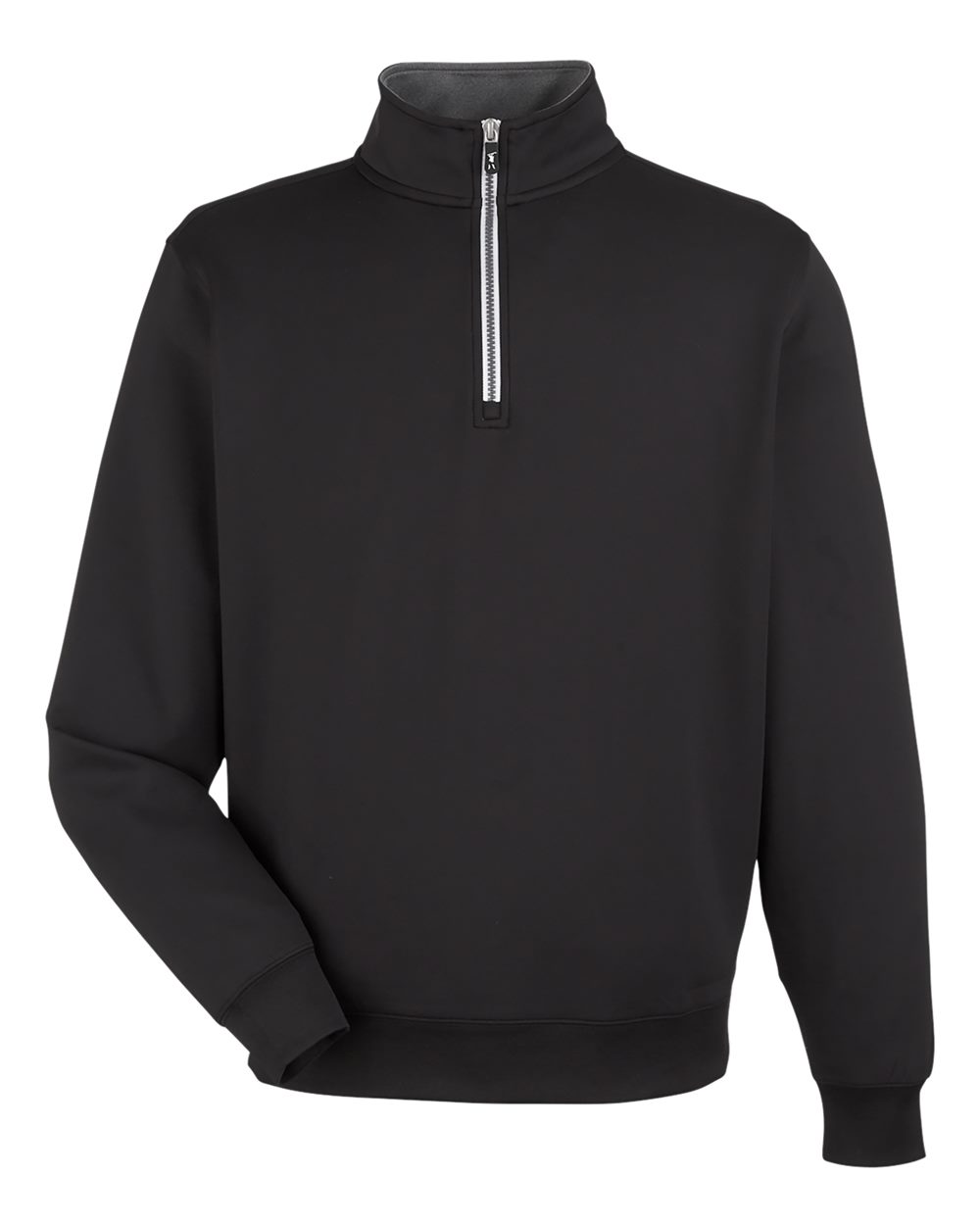 Fairway & Greene Men's Caves Tech Quarter-Zip Pullover. C11512 - Black/ Dark Shadow Grey Heather