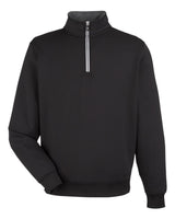 Fairway & Greene Men's Caves Tech Quarter-Zip Pullover. C11512 - Black/ Dark Shadow Grey Heather