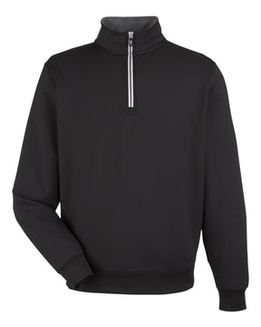 Fairway & Greene Men's Caves Tech Quarter-Zip Pullover. C11512 - Black/ Dark Shadow Grey Heather