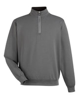 Fairway & Greene Men's Caves Tech Quarter-Zip Pullover. C11512 - Dark Shadow Grey Heather