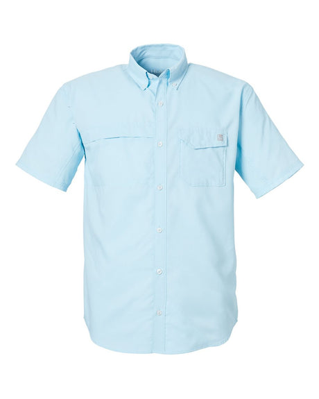 HUK Men's Tide Point Short Sleeve Shirt. H150171 - Crystal Blue