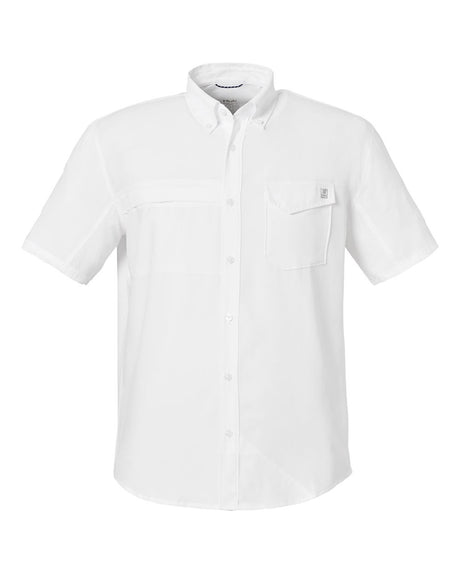 HUK Men's Tide Point Short Sleeve Shirt. H150171 - White