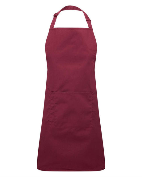 Artisan Collection by Reprime Recycled Pocket Bib Apron. RP154 - Burgundy