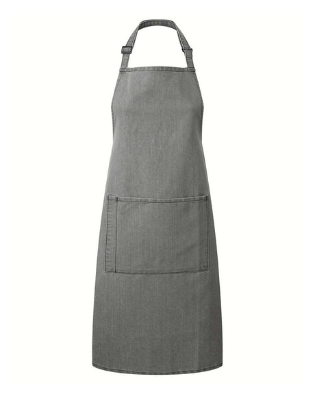 Artisan Collection by Reprime Recycled Pocket Bib Apron. RP154 - Grey Denim