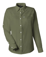 HUK Women's Tide Point Shirt. H615006 - Moss