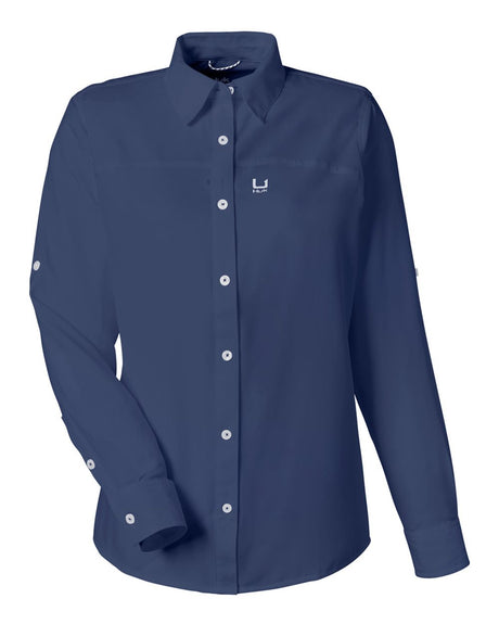 HUK Women's Tide Point Shirt. H615006 - Naval Academy