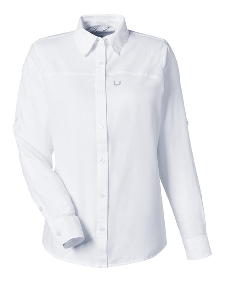 HUK Women's Tide Point Shirt. H615006 - White