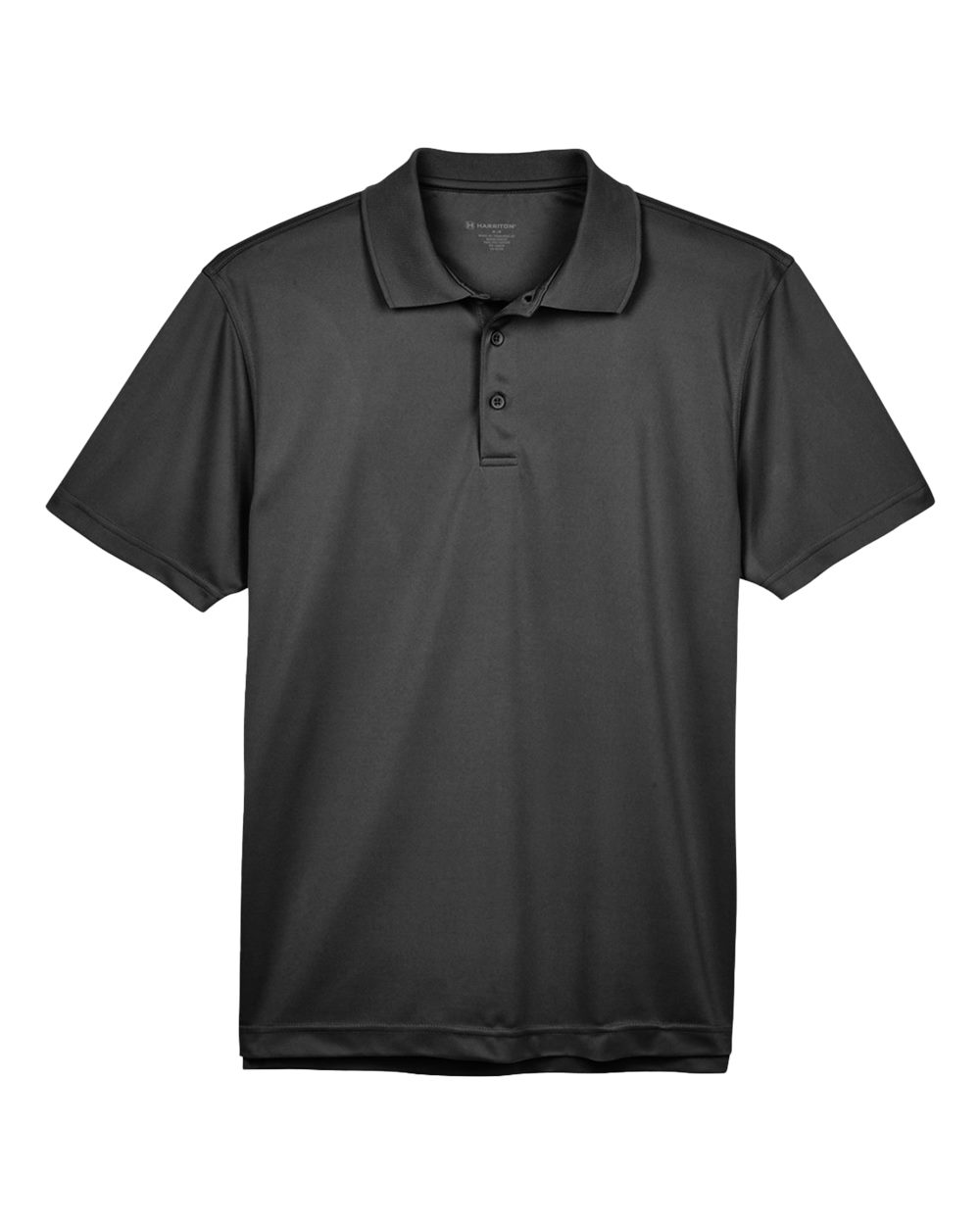 Harriton Men's Polyester Jersey Polo. M315 - Black