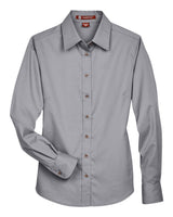 Harriton Women's Easy Blend™ Twill Dress Shirt with Stain-Release. M500W - Dark Grey