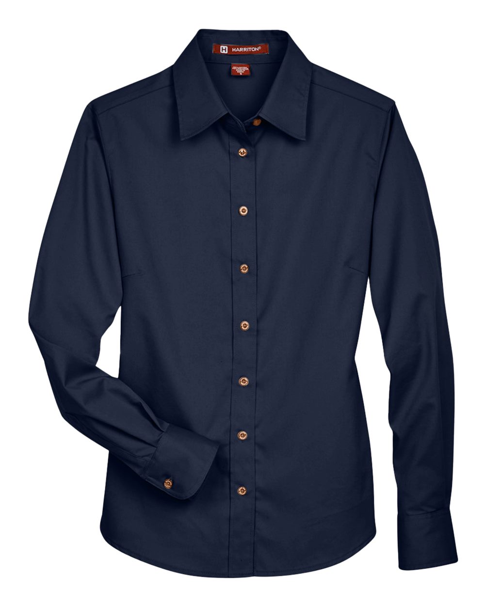 Harriton Women's Easy Blend™ Twill Dress Shirt with Stain-Release. M500W - Navy