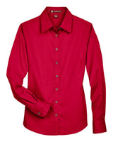 Harriton Women's Easy Blend™ Twill Dress Shirt with Stain-Release. M500W - Red