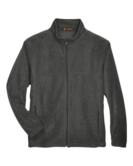 Harriton Men's Full-Zip Fleece. M990 - Charcoal