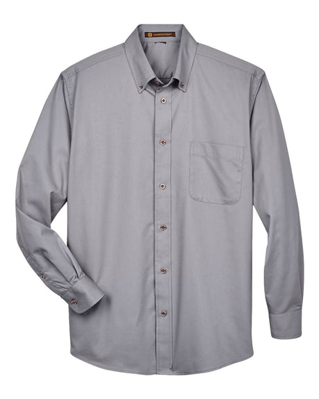 Harriton Men's Easy Blend™ Twill Shirt. M500 - Dark Grey