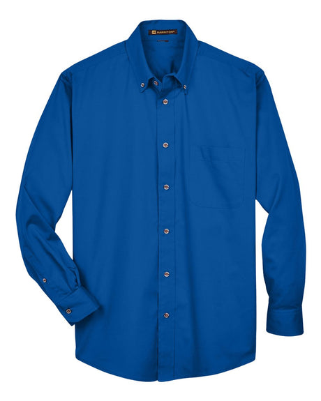 Harriton Men's Easy Blend™ Twill Shirt. M500 - French Blue