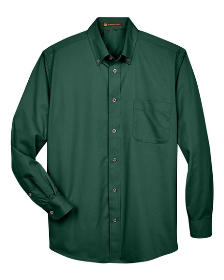 Harriton Men's Easy Blend™ Twill Shirt. M500 - Hunter